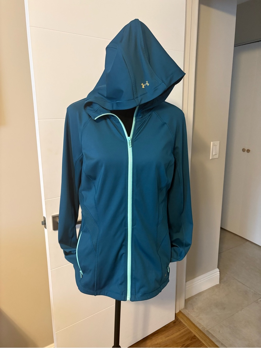 Under Armour Teal Hooded Full-Zip Utility Jacket with Contrast Zipper